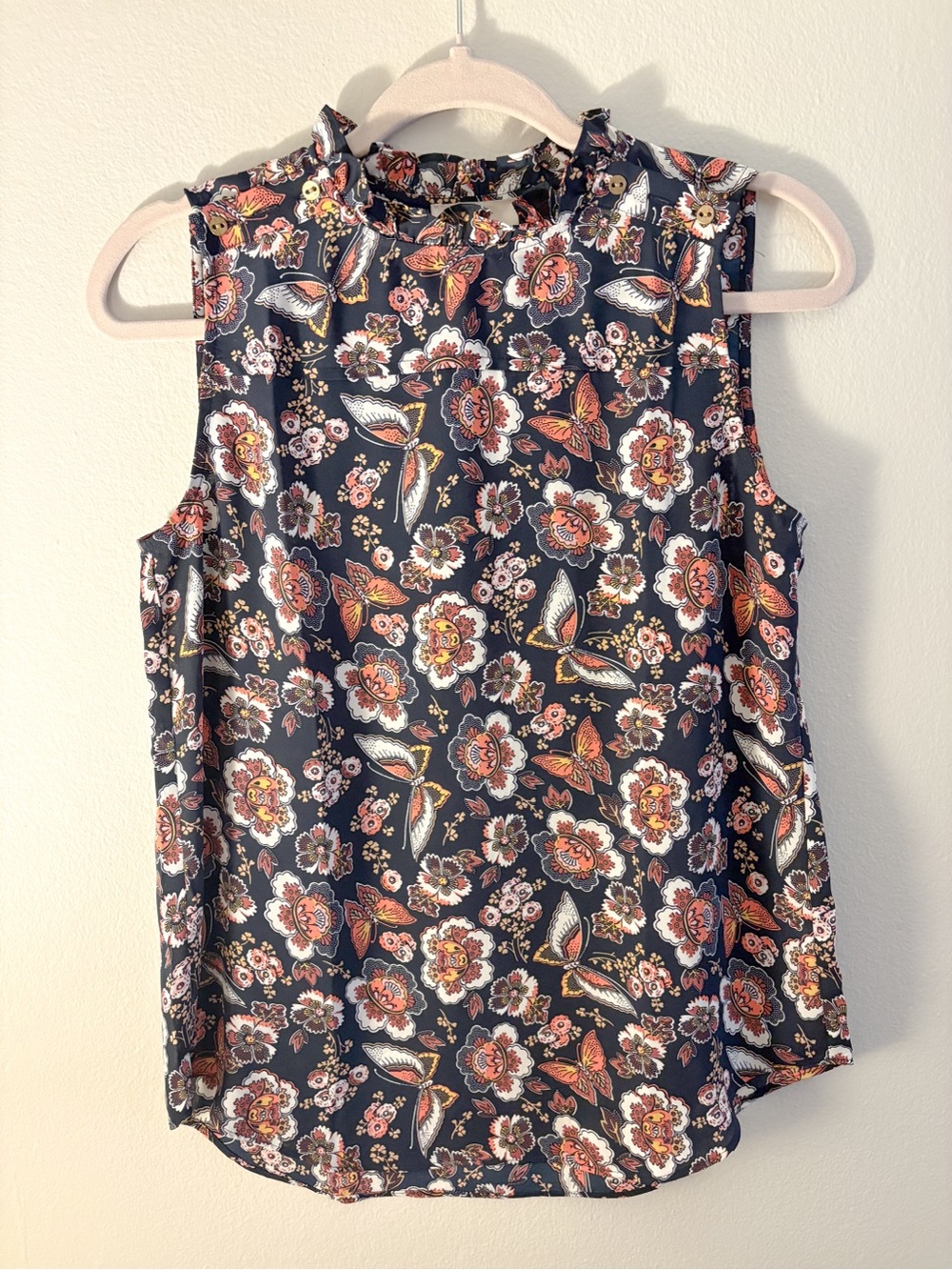 LOFT Floral Mock Neck Top